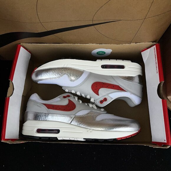 NEW Nike Air Max 1 Premium \'Hot Sauce\' Chile Red Silver HF7746 100 Size 12 main image 9